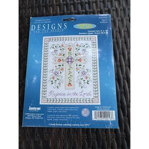 Janlynn Stamped Cross Stitch Sealed Kit 090-0058 Rejoice 8"X10" Cross Flower CS1